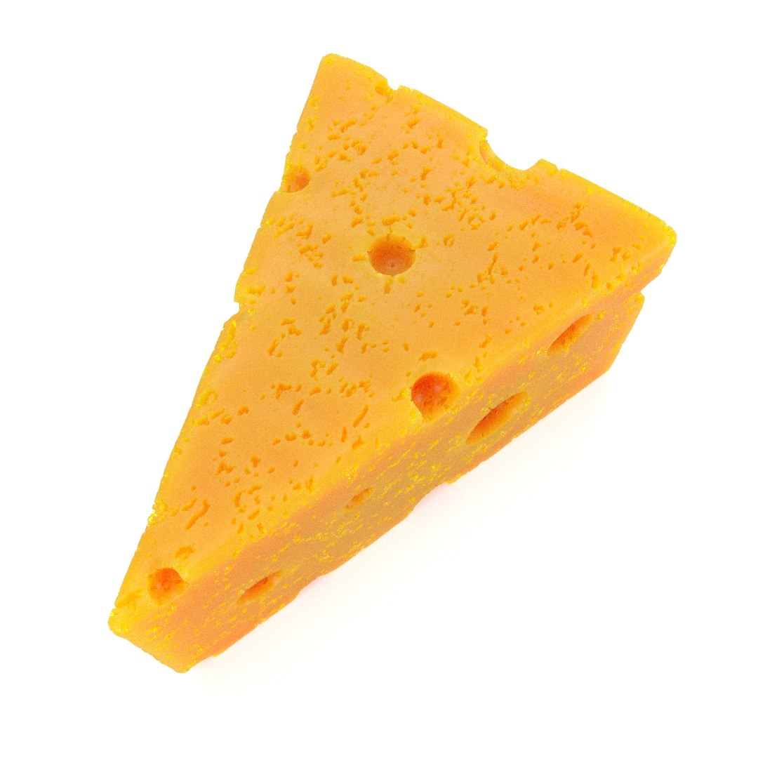 3D slice cheese https://p.turbosquid.com/ts-thumb/K7/IL5rQQ/7VsOoRqC/cheese_view03/jpg/1575496212/1920x1080/fit_q87/5628d9ad32239400ba46023f79cfe652d206f064/cheese_view03.jpg