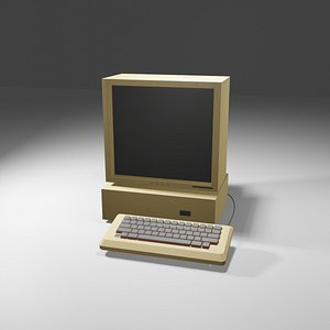 3D Old Antique Computer Low Poly
