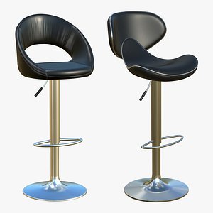 3D Stool Chair Modern Realistic Leather