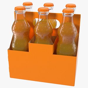 orange soda glass bottle 3D
