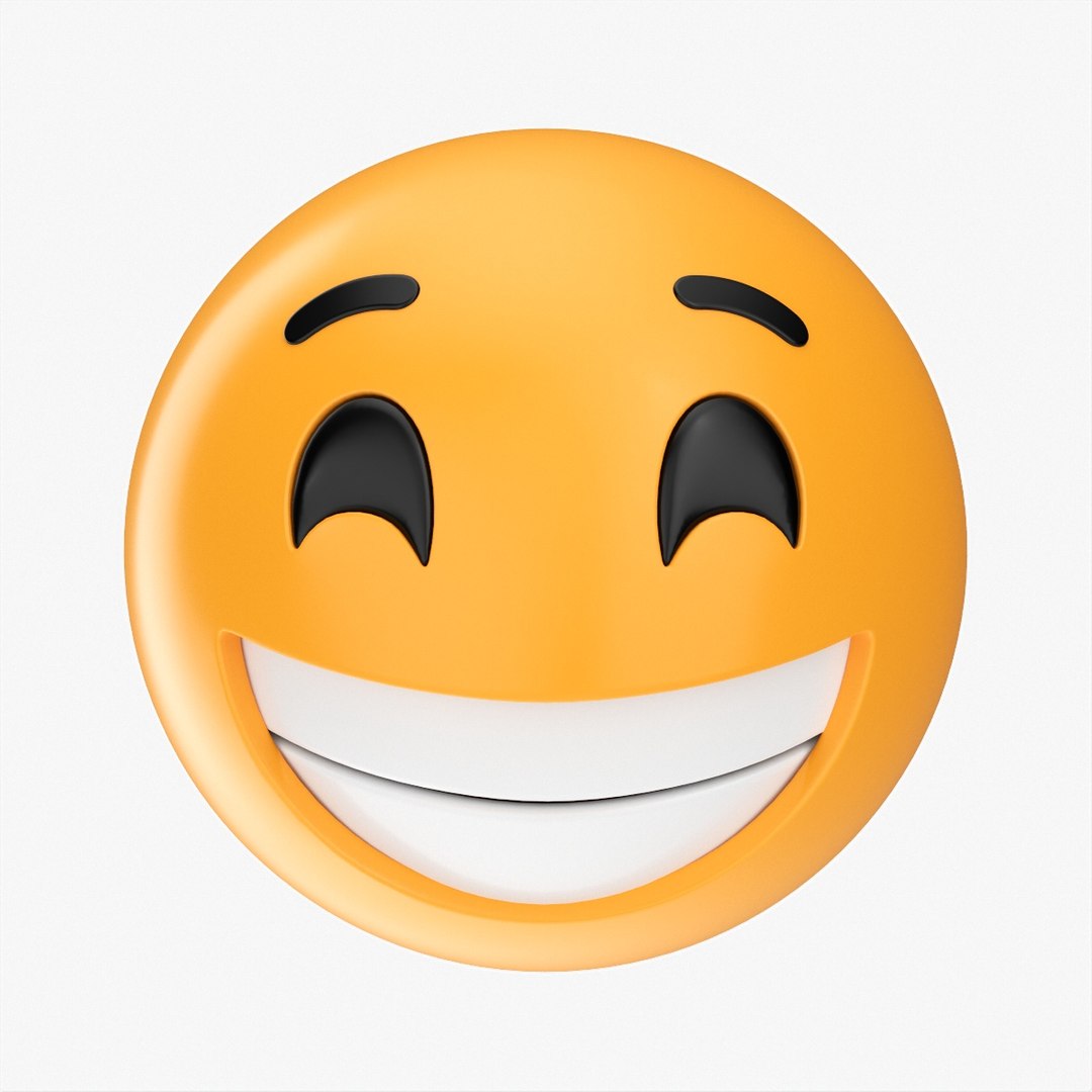 3D Emoji 045 Laughing With Smiling Eyes Model - TurboSquid 1817795