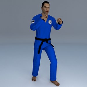 Jiu Jitsu Martial Artist 3 Rigged 3D Model