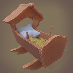 3D model cradle crib