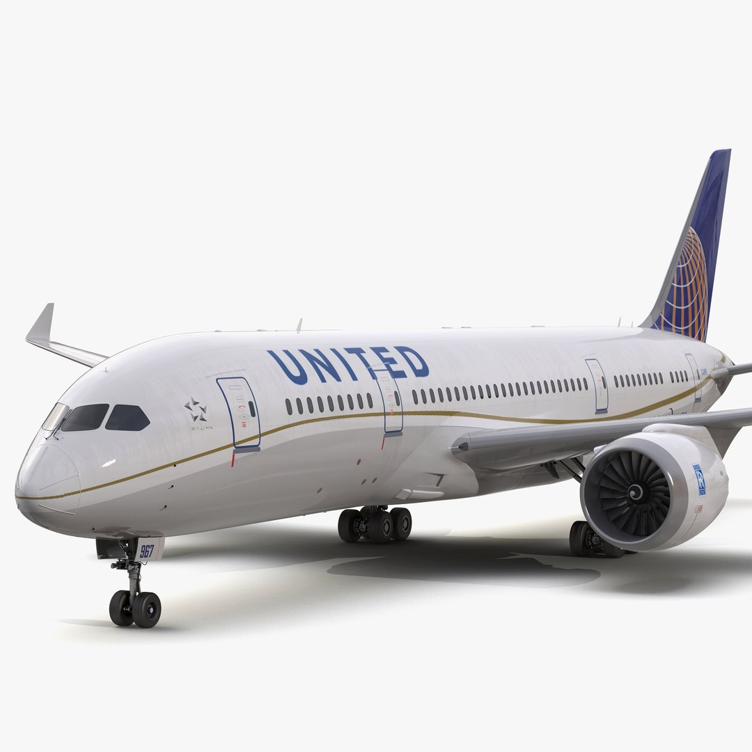 Boeing 787-3 Dreamliner United Airlines 3D model preview