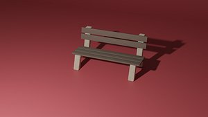 Park bench 3D model