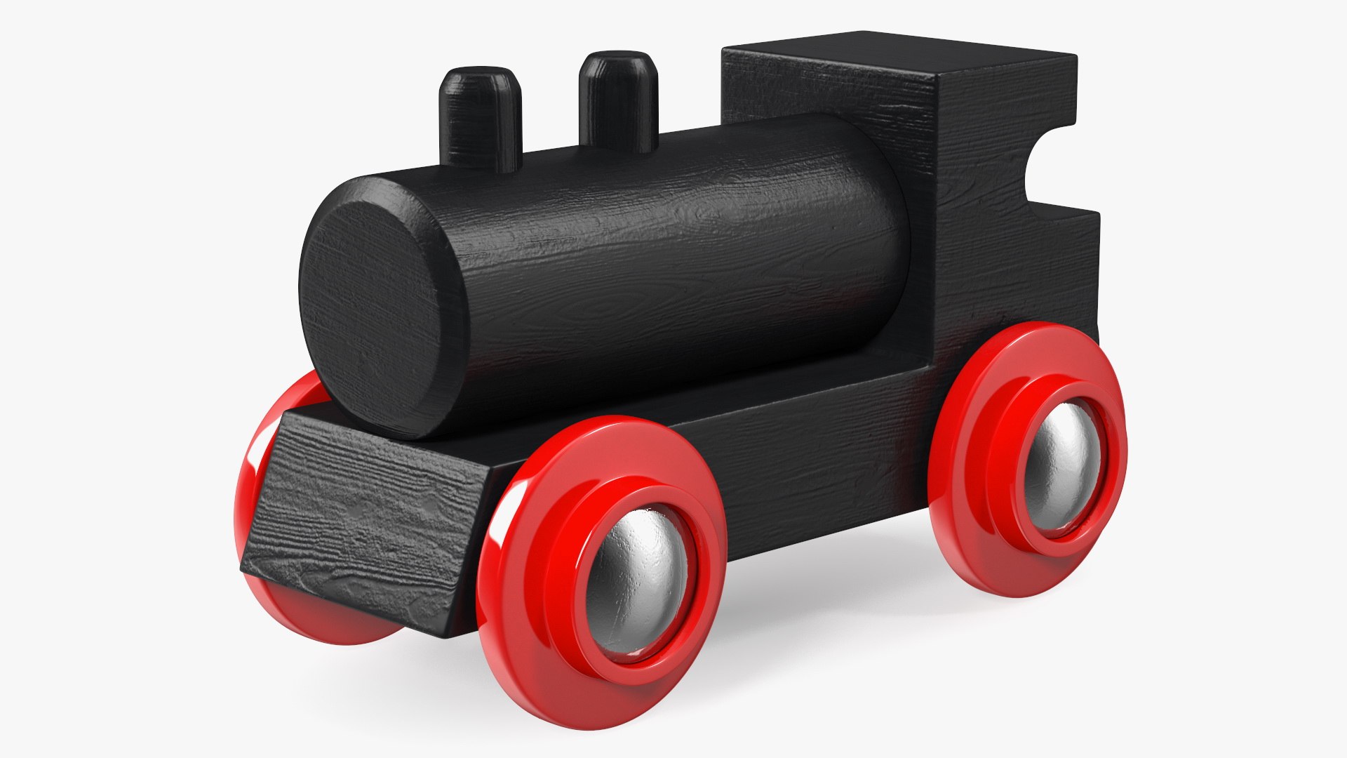 Classic Wooden Toy Train 3D model preview