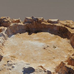 Landscape crater low poly 3D model