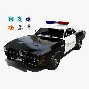 Classic Police Car Realistic and Game Ready