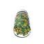 Flacon de pilules avec des capsules jaunes vertes