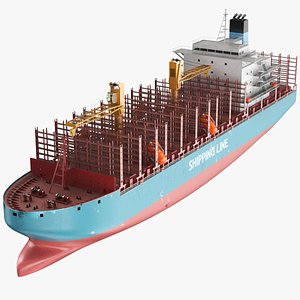 3D Detailed Bulk Carrier Container Ship model