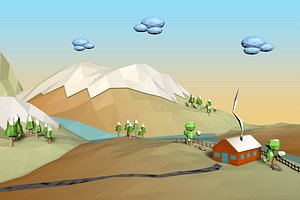 landscape cartoon 3d model