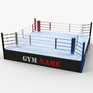 3D model PBR Modular Professional Boxing Rings 18ftx18ft