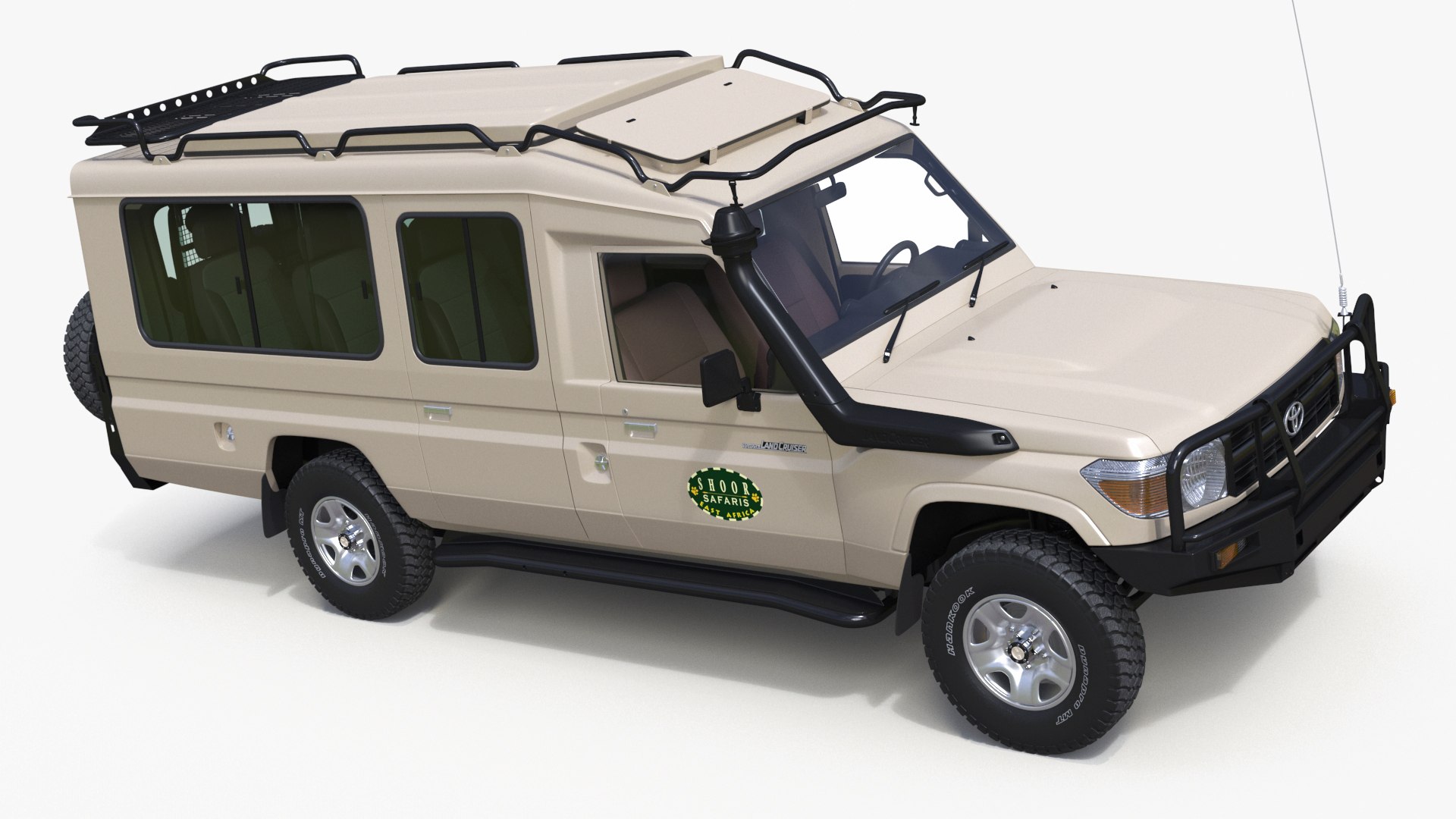 Toyota Land Cruiser Safari Beige Clean Simplified 3D model preview