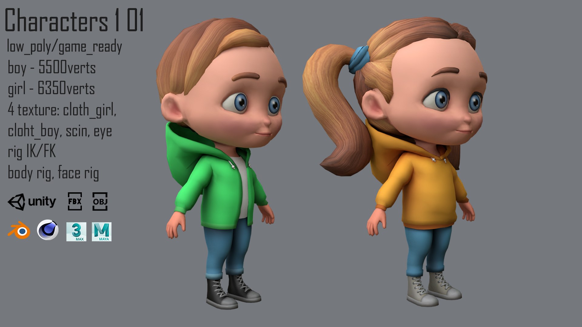 Characters Kids 1 01 3D Model - TurboSquid 1827745