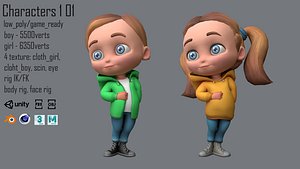 Characters kids 1 01 3D model