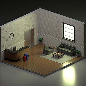 Isometric hotel reception model