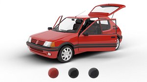 Peugeot 205 GTI 1 6 1992 HQ 3d model