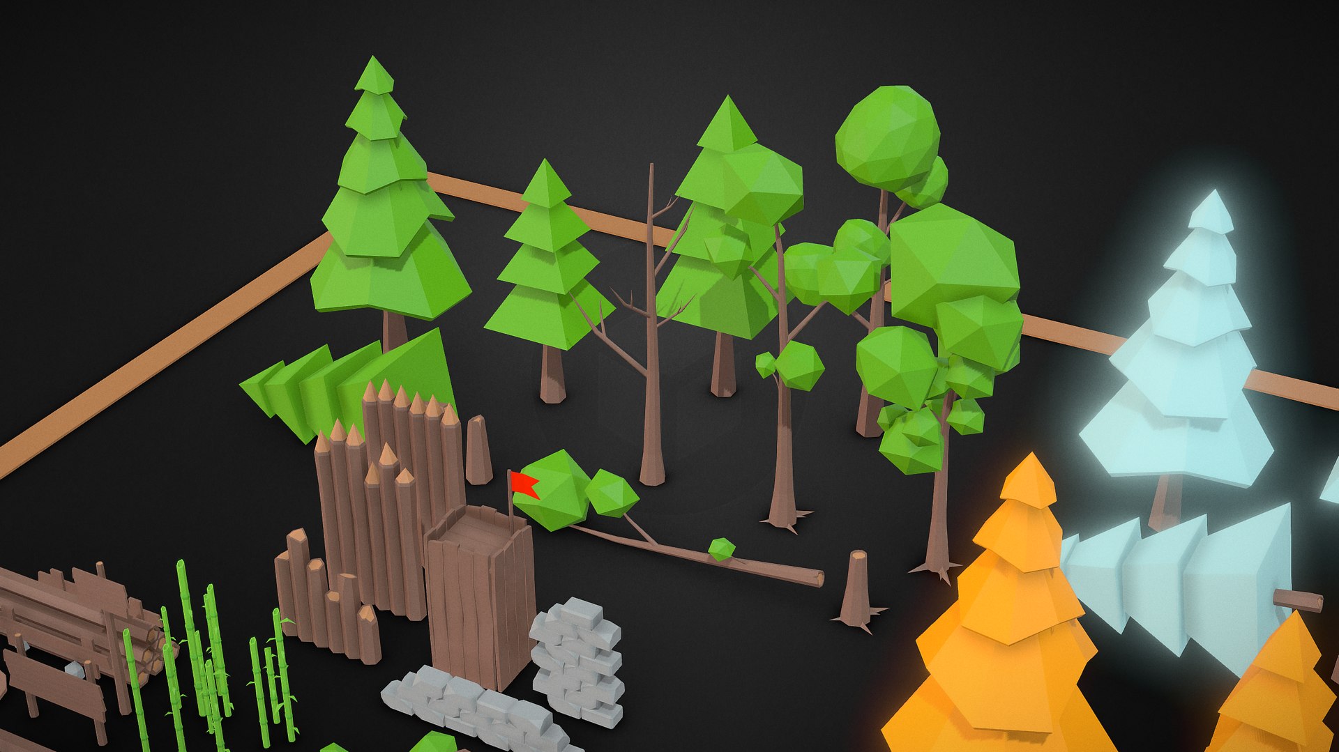 Lowpoly Nature Bundle 3D Model - TurboSquid 2239024