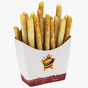 3D fries food snack