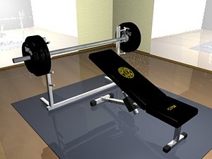 3d bench press gym model