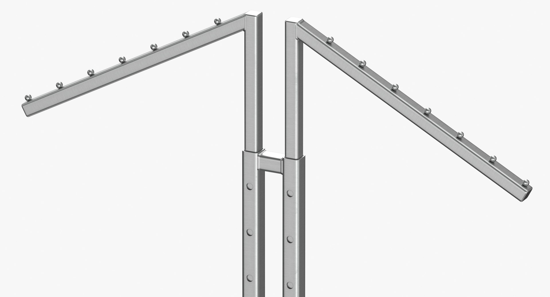 Clothing 2 Way Rack 02 Metal Black And White 3D Model - TurboSquid 1952765