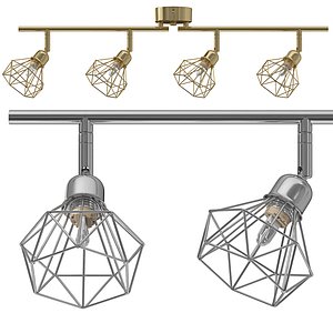 4 Light Metal Ceiling Lamp Erma 3D