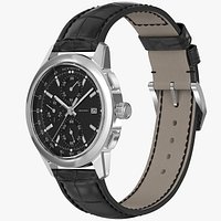 Chronograph Watch Leather Bracelet Closed