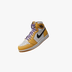 AirJordan 1 Retro HighOG Color Orange Low-poly 3D model