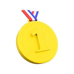 3d  first place gold medal icon 3D model