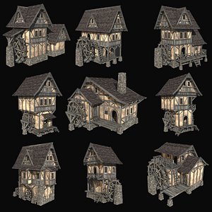 Minecraft Medieval Building Pack 3D Model $10 - .blend .obj .fbx