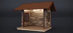 EUROPEAN COMMERCIAL WOODEN BUILDING STALL VER-1 2024 3D model