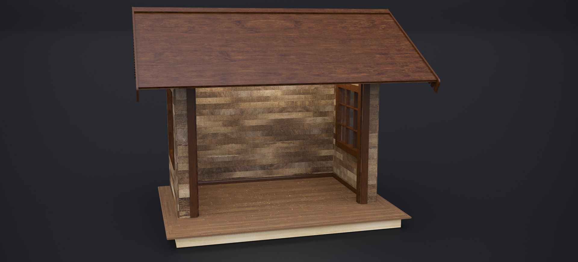 EUROPEAN COMMERCIAL WOODEN BUILDING STALL VER-1 2024 3D Model ...