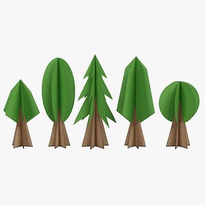 Paper Trees 3D model