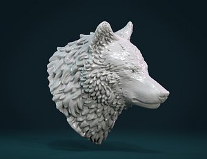 Printable Wolf Head III