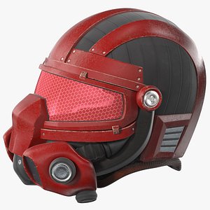 3D SciFi Helmet Red