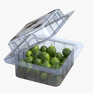 3D Fruit Box Plastic Transparent Olive