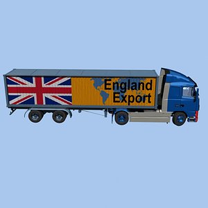 3D truck semi trailer international model