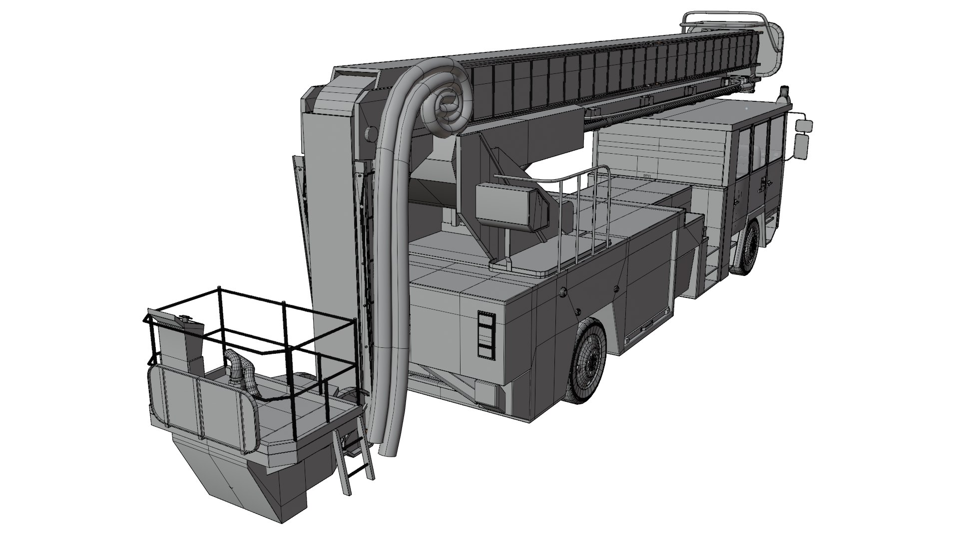3D Shelvoke Ladder Fire Engine Model - TurboSquid 2222726