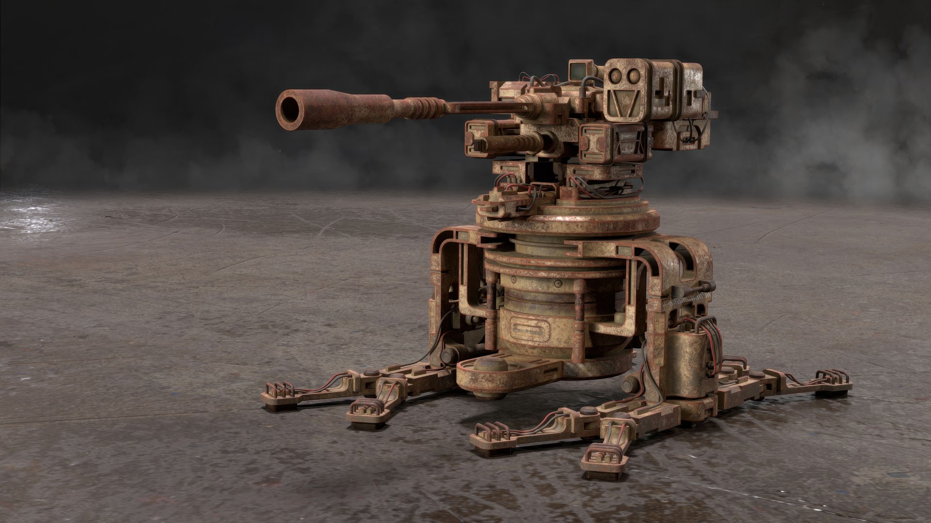 Sentry Gun-1-Rusty-4 Colors 3D model https://p.turbosquid.com/ts-thumb/K8/peR3AZ/Ck/m1v10preview1/jpg/1792730856/1920x1080/fit_q87/ae5b06818b5f36089a20d1b77b6e4356749b829a/m1v10preview1.jpg