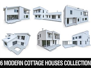 Modern Cottage Houses - 6 Pack 3D model