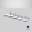White Tableware Set and Plates 3D model
