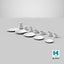 White Tableware Set and Plates 3D model