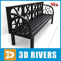 Wooden bench v1 by 3DRivers