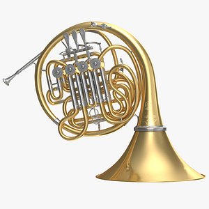 3D double french horn model