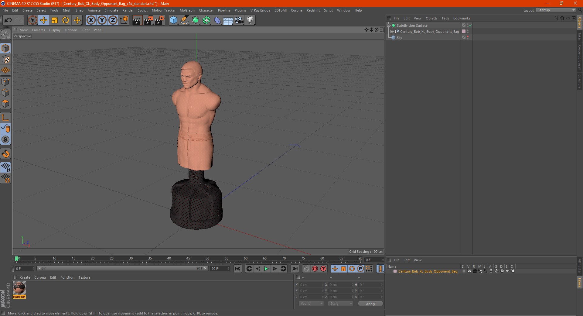 Century Bob XL Body Opponent Bag 3D model preview