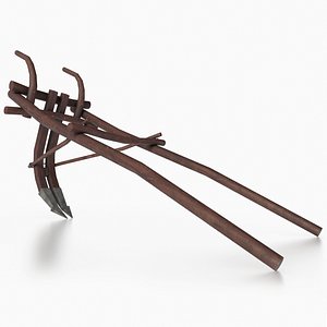 Western - Wooden Plow 3D model