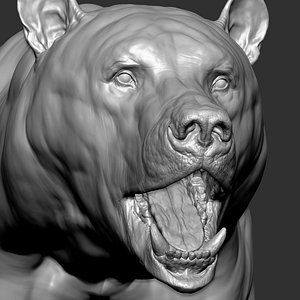 bear facial expression light 3D model