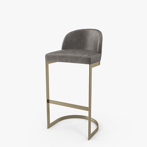RH 1960S ROME LEATHER BAR COUNTER STOOL
