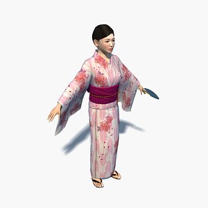 Low Poly Asian Woman 3D Models for Download