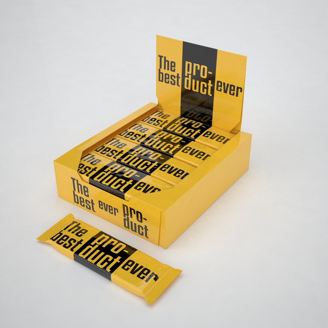 3D Protein Bar Box Mockup - TurboSquid 1316279